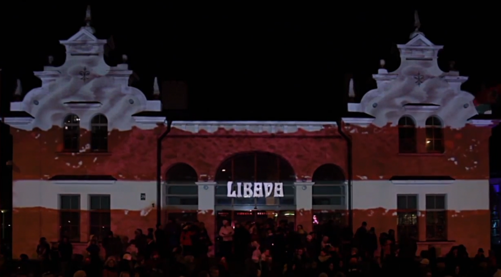 Projection on hotel Libava facade